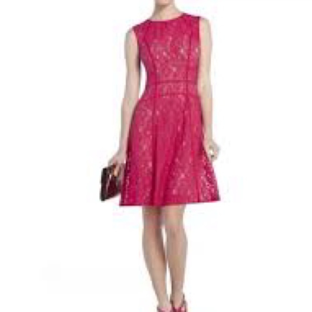 BCBGMAXAZRIA Stunning Rasberry Pink Lace Dress XS